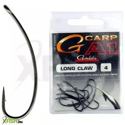 Gamakatsu G-Carp A1 Long Claw 6-os Horog NS Black 10Db/Cs Akció -30%