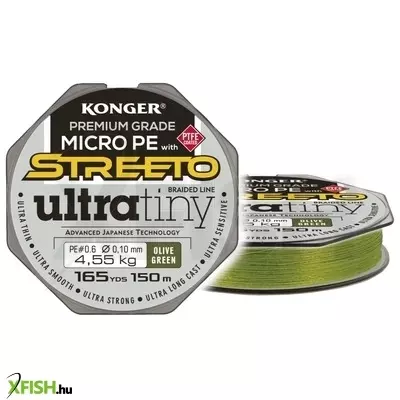 Konger Ultra Tiny Olive Green Fonott Pergető Zsinór 150m 0,04mm 2,59Kg