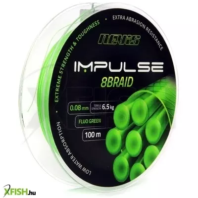 Nevis Impulse 8 Braid 100M 0,12mm Fluo Green Fonott Zsinór