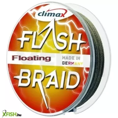 Climax Flashbraid Floating Fonott Előke/10 | Átmérő: 0,08 Mm, Hossz: 10 M, Szakítószilárdság: 5,50 Kg, Szín: Zöld, Típus: Úszó (Floating)