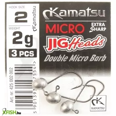 Kamatsu Micro Special Jig Fej With Barbs Szakállas Horoggal 6 3G 3 db/csomag