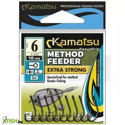 Kamatsu Method Feeder Extra Strong 6 Blnr Feeder Horog Black Nickel 10 Db/csomag