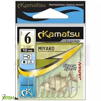 Kamatsu Miyako 04 Blnr Füles Pontyozó Horog Black Nickel 10 db/csomag