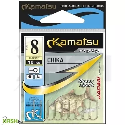 Kamatsu Chika 08 Blnr Füles Feeder Horog Black Nickel 10 db/csomag