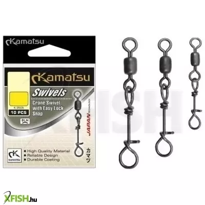 Kamatsu Crane Swivel With Easy Lock Snap Pergető Kapocs 10+0-ás 7Kg 10db/csomag