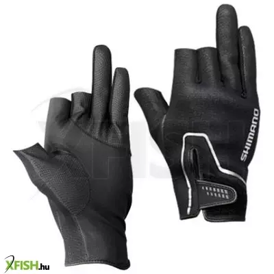 Shimano Apparel Pearl Fit Gloves Két Ujjas Kesztyű Fekete L