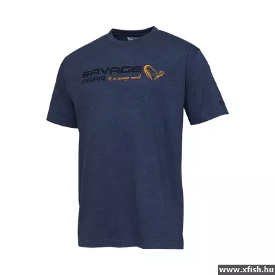 Savage Gear Signature Logo T-Shirt Kék Horgász Póló L