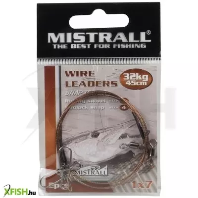 Mistrall Wire Leaders Acélelőke 1X7 45cm 32Kg 4/4 2db/csomag