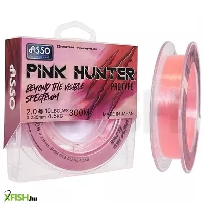 Asso Pink Hunter Monofil Fluorocarbon Pontyozó Zsinór 300m 0,285mm 6,8Kg