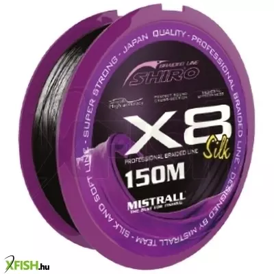 Mistrall Shiro Silk Braided Line X8 Univerzális Fonott zsinór - Black Fekete 150M 0,21 mm 24,10 kg