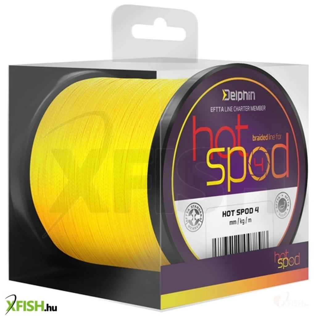 Delphin Hotspod 4 Fonott zsinór / Sárga 0,14mm 9,10kg 300m