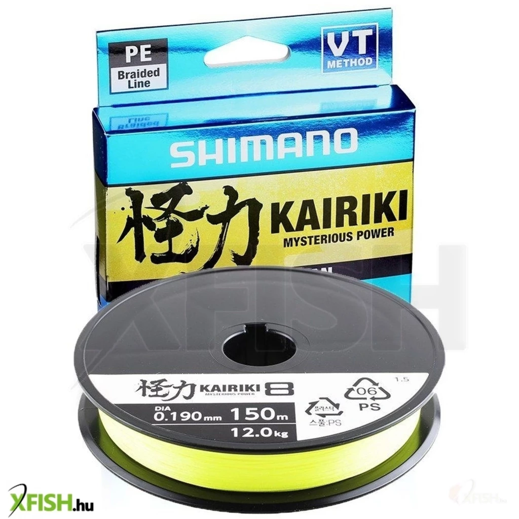 SHIMANO Kairiki 8 Geflochtene Angelschnur - 3000m, 0,19mm, 8,2kg, 8-fach Geflochten