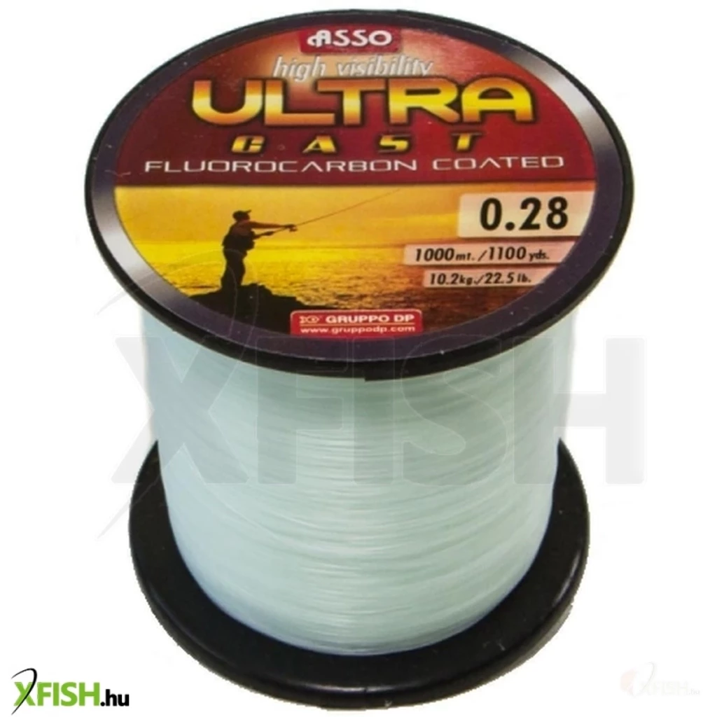 ASSO Nylon Ultra Cast Jaune – Fil Pêche Fluorocarbone Gainé, Mat & Résistant