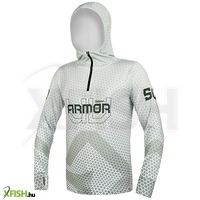 Delphin Uv Armor 50+ Kapucnis Hosszúujjú Póló Fehér-Olívazöld L