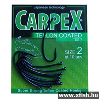 Carpex Teflon TS7 Bojlis Horog Fekete 6-os 10db/csomag
