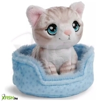 nici green: csíkos cica plüssfigura kosárban - 12 cm