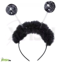 jelmez kiegészítő: fekete flitteres tollas fejdísz