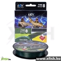 L&K Fine Braid 8 Fonott Pergető Zsinór 0,25 150M 18,2Kg Dark Green Sötétzöld