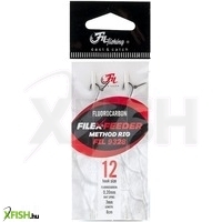 Filfishing Method Feeder Fluorocarbon Rig Előkötött Horog Monofil Zsinóron 0,18mm 12-es Horoggal 2db/csomag