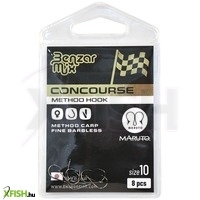 Benzár Concourse Method Carp Fine Barbless Szakáll Nélküli Horog 12-es 8db/csomag