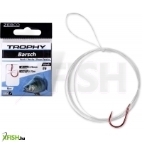 Zebco Trophy Előkötött Horog 70cm 0,18mm 10-es Piros Horog 8db/csomag