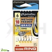 Kamatsu Braided Fonott Zsinóros Előkötött Horog Szilikon Karikás 10cm 0.14mm 6-os 5db/csomag