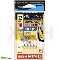 Kamatsu Braided Sensei Fonott Zsinóros Előkötött Horog Szilikon Karikás 10cm 0.12mm 10-es 5db/csomag