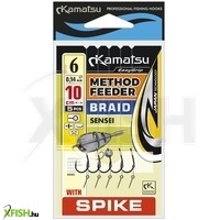Kamatsu Braided Sensei Fonott Zsinóros Előkötött Horog Csalitüskés 10cm 0.12mm 10-es 5db/csomag
