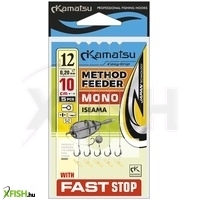 Kamatsu Mono Iseama Monofil Zsinóros Előkötött Horog Stopperes 10cm 0.20mm 12-es 5db/csomag