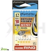 Kamatsu Mono Iseama Monofil Zsinóros Előkötött Horog Szilikon Karikás 10cm 0.20mm 12-es 5db/csomag