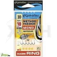 Kamatsu Mono Kantousure Monofil Zsinóros Előkötött Horog Szilikon Karikás 10cm 0.25mm 6-os 5db/csomag