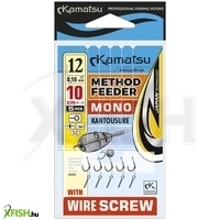 Kamatsu Mono Kantousure Monofil Zsinóros Előkötött Horog Drótcsavaros 10cm 0.18mm 12-es 5db/csomag