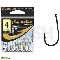 Kamatsu Senyo 3/0 Blnr Füles Rablóhalas Horog Black Nickel 5 db/csomag