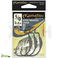 Kamatsu Offset Weighted Center 2/0 Blnr 0,8 G Rablóhalas Horog Black Nickel 3 db/csomag