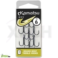 Kamatsu Round Bent Treble Hármashorog 10 Bln Black Nickel 7 db/csomag