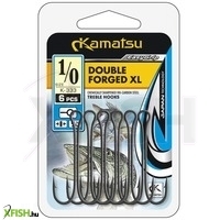 Kamatsu Double Forged Xl Dupla Béka Műcsalis Horog 1/0 Bln Black Nickel 6 db/csomag
