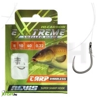 Nevis Előkötött Szakáll Nélküli Pontyozó Horog 40cm 0.20mm 10-es Horoggal 10db/csomag
