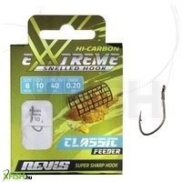 Nevis Előkötött Feeder Horog 40cm 0.22mm 6-os Horoggal 10db/csomag
