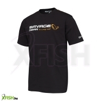 Savage Gear Signature Logo T-Shirt Fekete Horgász Póló L