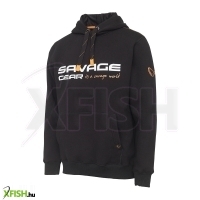 Savage Gear Cosmo Hoodie Fekete Kapucnis Horgász Pulóver Xl