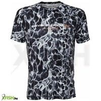 Savage Gear Night Uv T Shirt Horgász Póló Fekete Szürke Mintás Xl