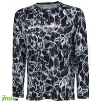 Savage Gear Night Uv Long Sleeve Hosszú Ujjú Póló Fekete Szürke L