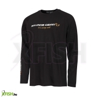 Savage Gear Signature Logo Long Sleeve Hosszú Ujjú Póló Fekete Xl
