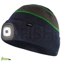 Neotools Kötött Horgász Sapka Beépített Led Lámpával Kék Zöld Szürke