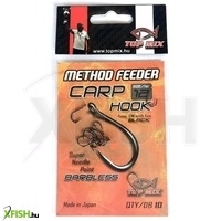 Top Mix Method Feeder Carp Hook Barbless Szakáll Nélküli Pontyozó Horog 14-es 10 db/csomag