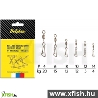 Delphin Rollings Swivel With Hooked Snap Bn/4 - Forgókapocs