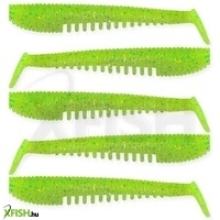 Nevis Impulse Shad Műcsali Gumihal 7,5cm 5db Neonzöld Csillám