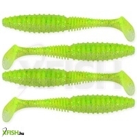 Nevis Zander Power Shad 10Cm 4Db/Cs (Fluozöld-Csillám) Gumihal