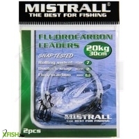 Mistrall Przypon Fluorocarbon Rablóhalas Előke 30cm 0.60mm 20Kg 2db/csomag