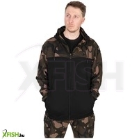 Fox Lw Black Camo Split Zip Hoody Horgász Pulóver Xxl